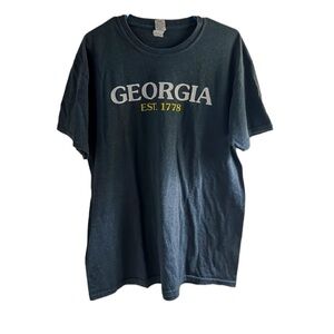 Georgia Size Large Unisex Charcoal Grey Short Sleeve Tee